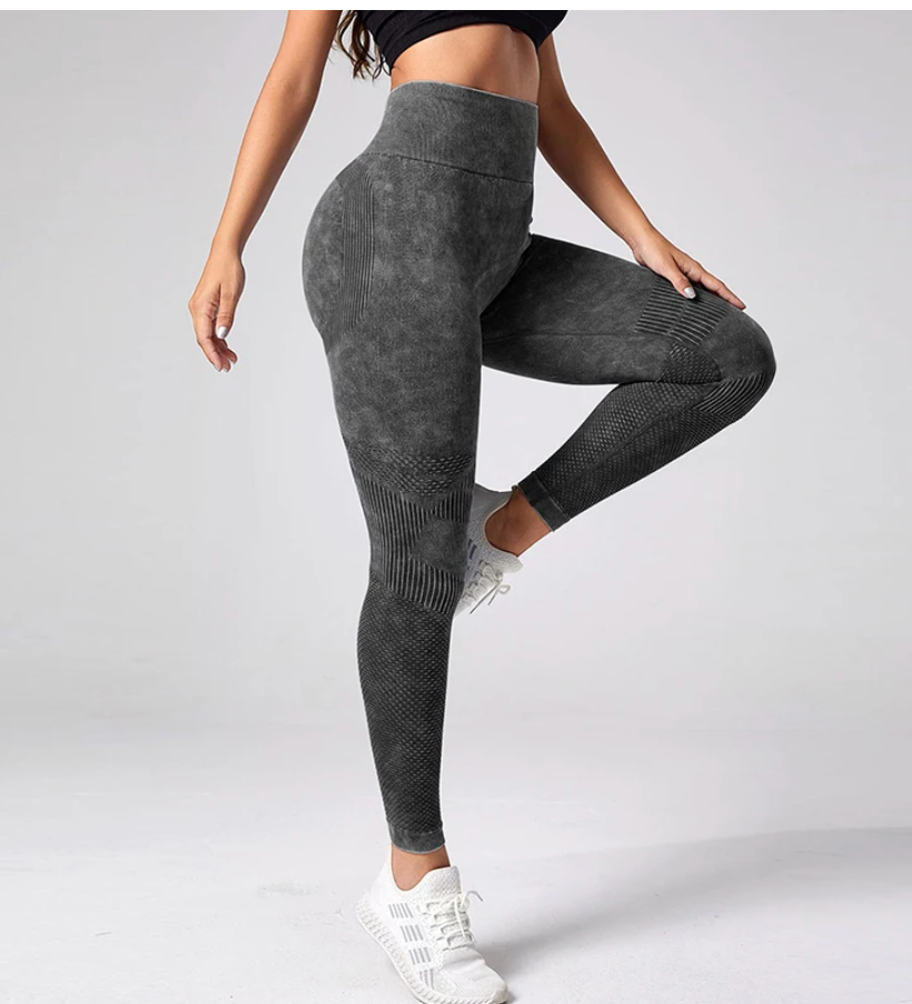 Grijze naadloze sportlegging - Bakkermode.nl