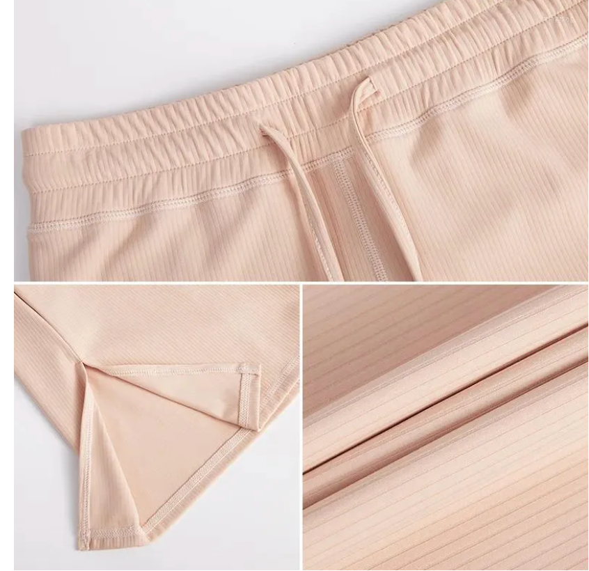 Beige flared yoga broek - Bakkermode.nl