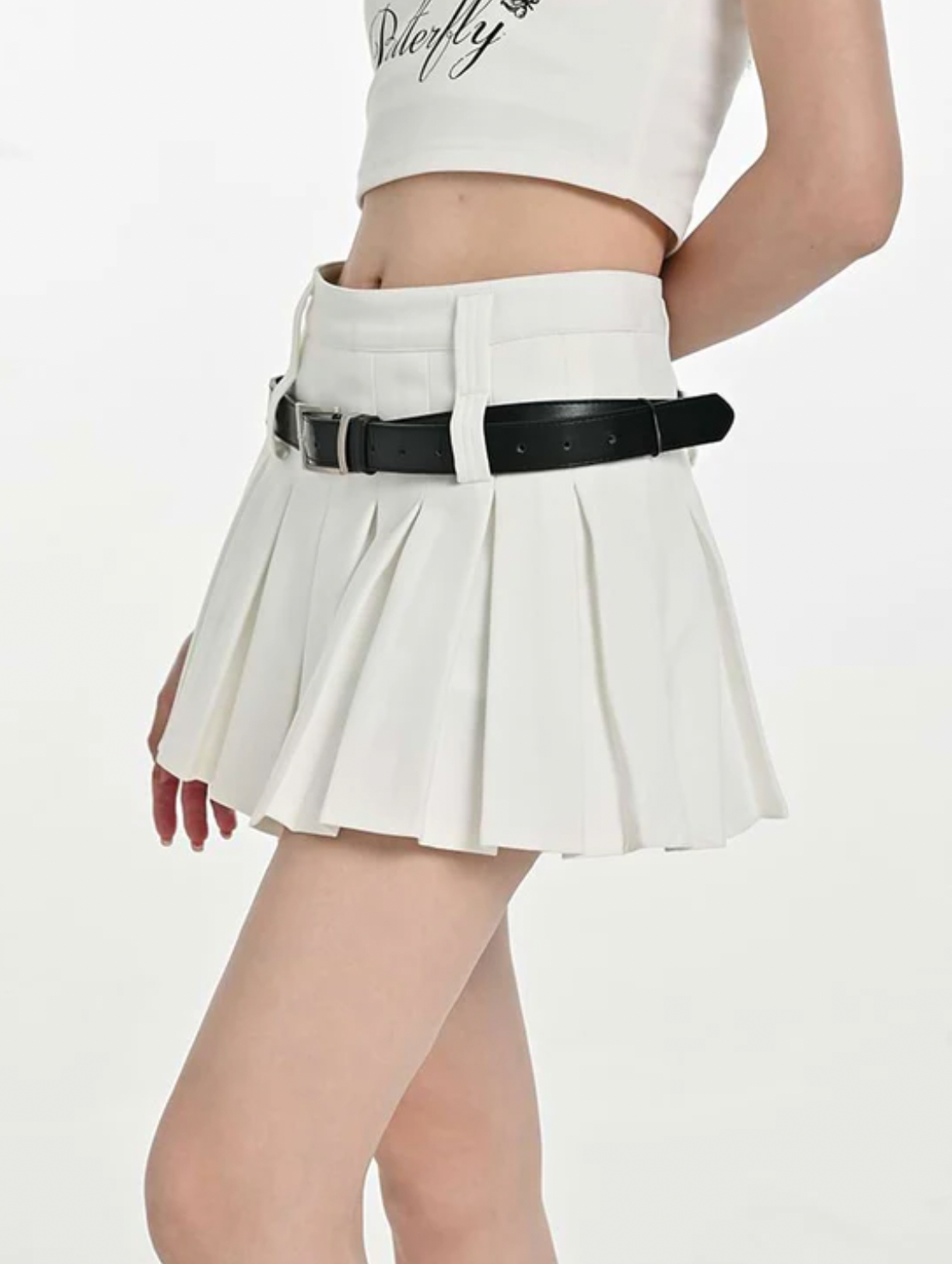 Geplooide high-waist mini rok - Bakkermode.nl