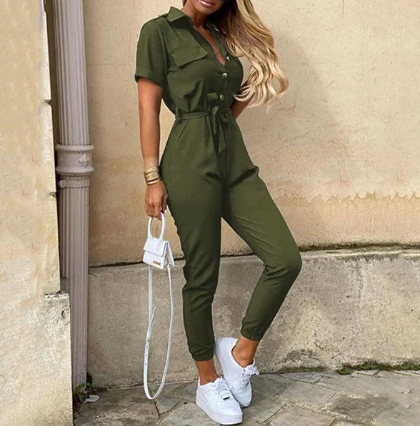 Cargo jumpsuit - stijlvolle dames utility playsuit