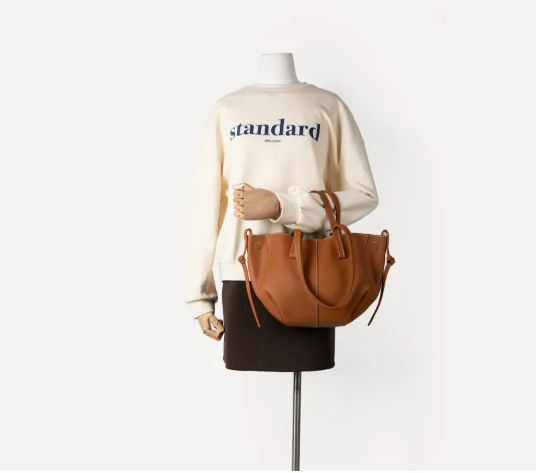 Suède bruine en zwarte tote bag voor dames - chique en veelzijdige handtas