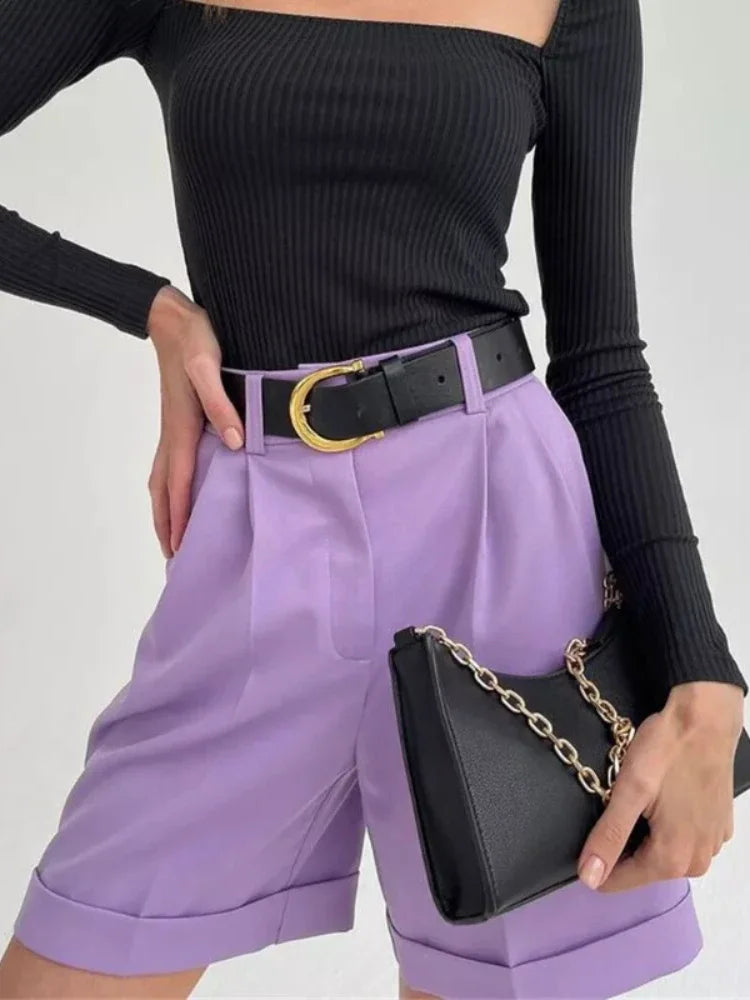 Zomerse hoge taille shorts - Bakkermode.nl