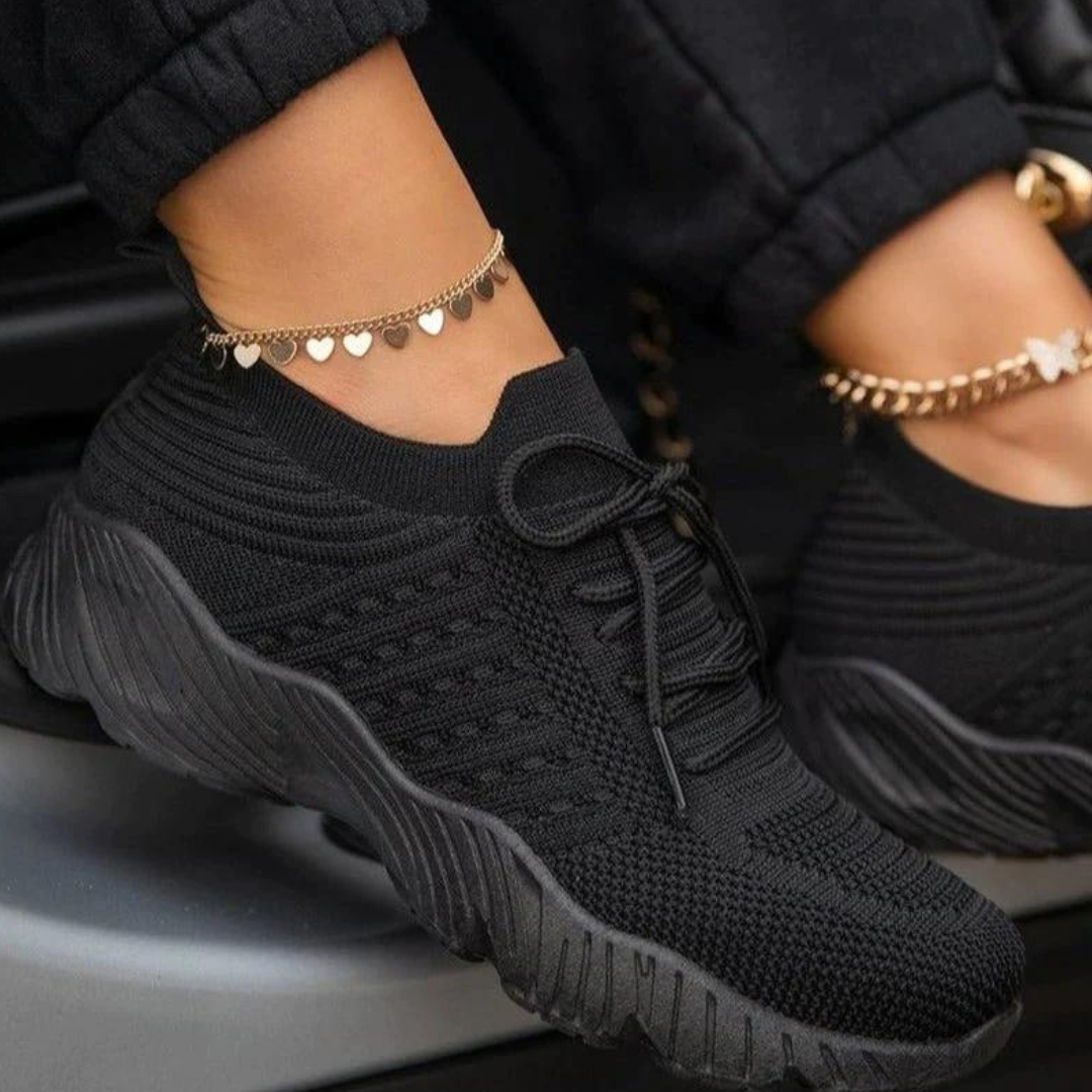 Dames lichte mesh sneakers - trendy veterschoenen voor sport en vrijetijd