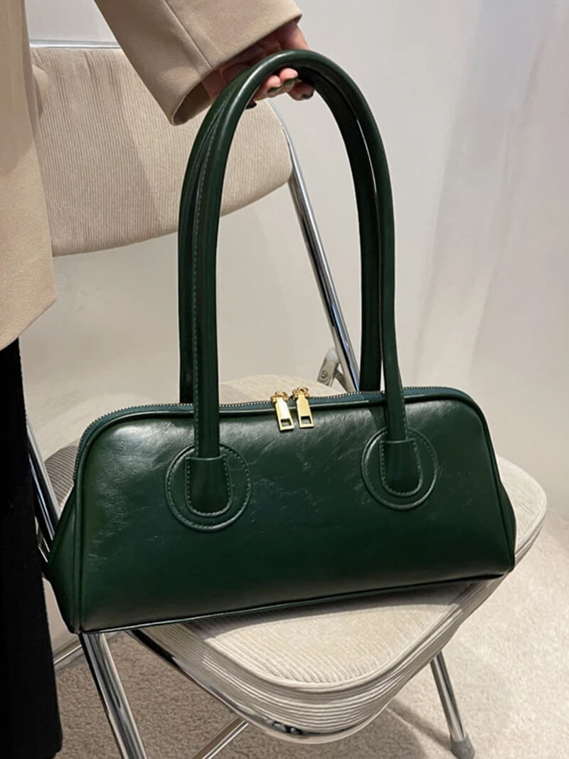 Strakke leren schoudertas dames - klassieke vintage look - Bakkermode.nl