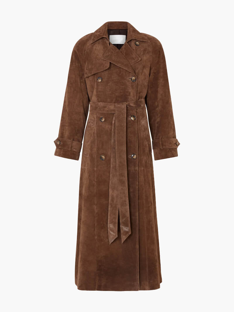 Bruine trenchcoat - elegante lange damesjas