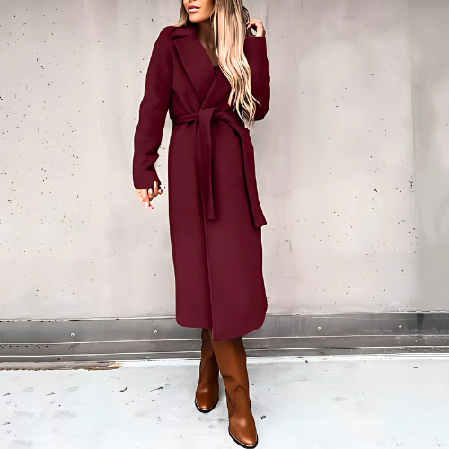 Elegante lange wikkeljas - stijlvolle winterouterwear voor dames - Bakkermode.nl