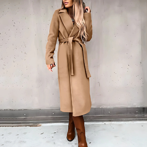 Elegante lange wikkeljas - stijlvolle winterouterwear voor dames - Bakkermode.nl