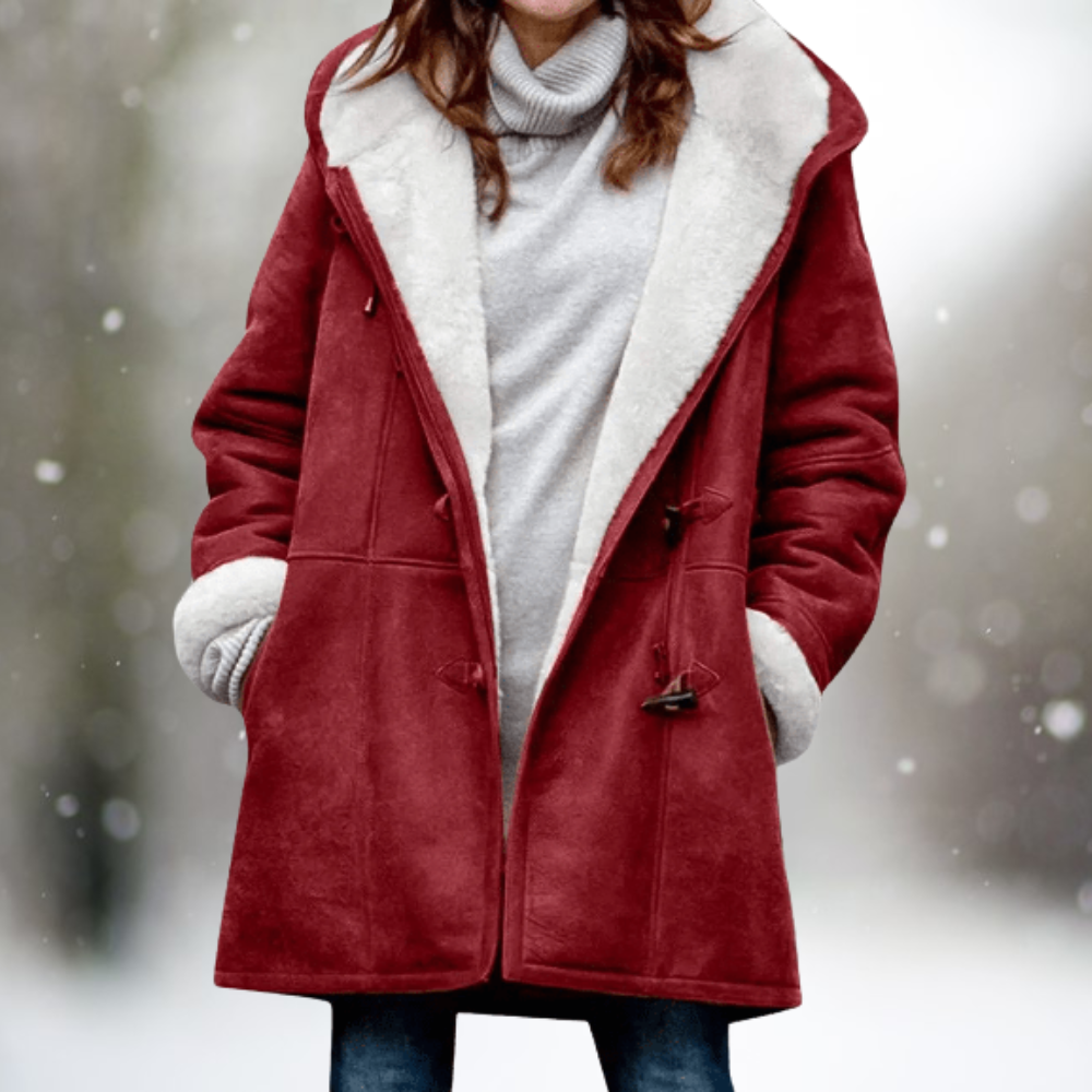 Wollen blend capuchoncoat - stijlvolle warme damesouterwear