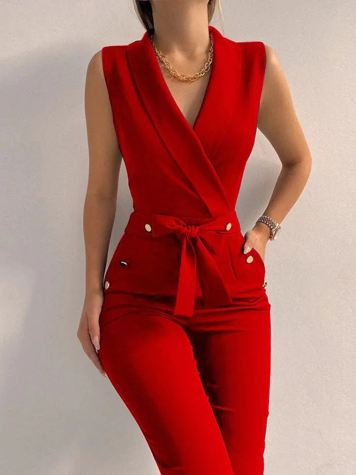 Dames casual jumpsuit met mouwloos ontwerp - elegante outfit voor een avondje uit