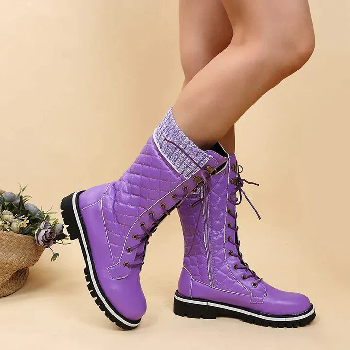 Dames veterschoenen voor de winter - stijlvolle zwarte suède enkellaarsjes