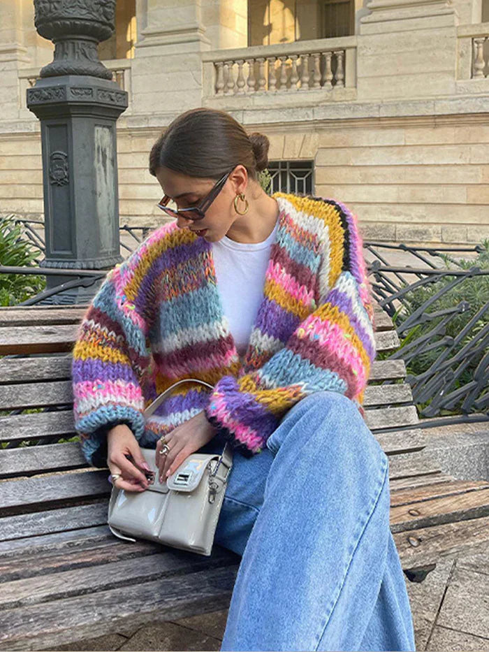 Gebreide cardigan - oversized textuur damestrui