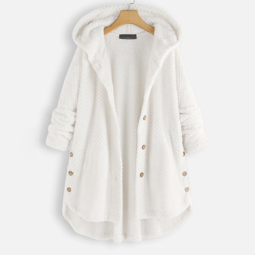Fleece hooded cardigan - knusse dames winterjas - Bakkermode.nl