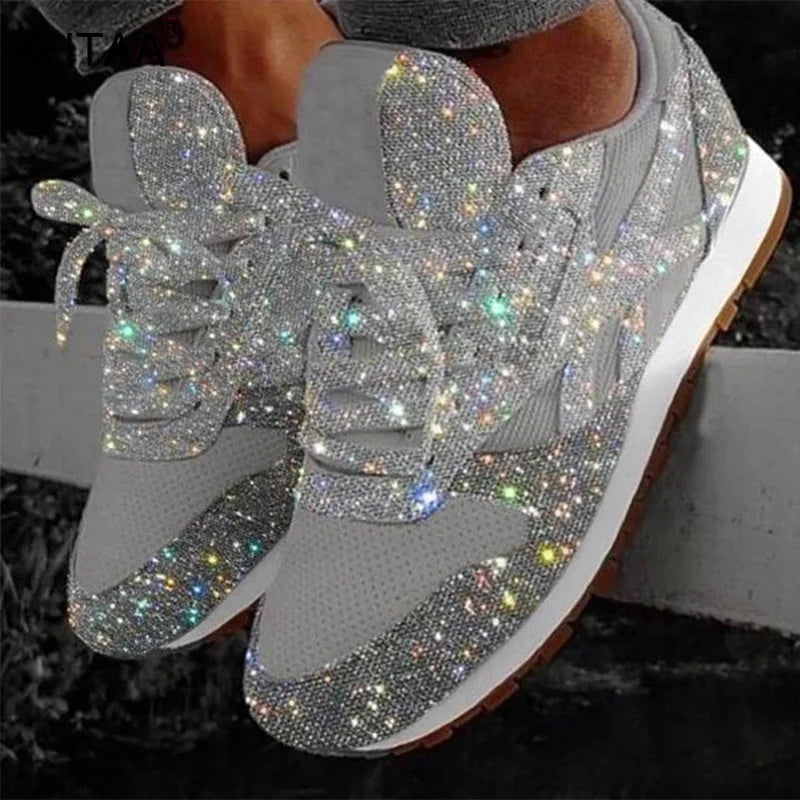 Dames sparkling sneakers - trendy en gezellige sportschoenen