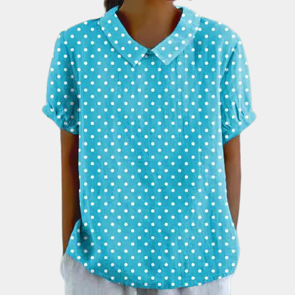 Dames bloes met bloemenprint - ontspannen blouse met korte mouwen voor casual uitjes, zachte en lichtgewicht stof