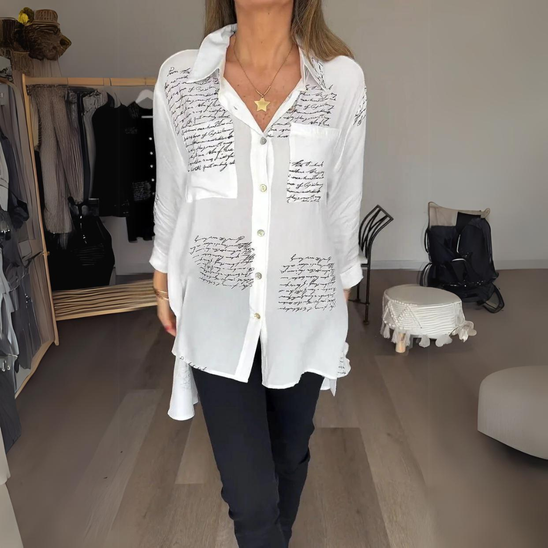 Dames blouse van viscose met knopen - elegante print voor casual kantoorlooks