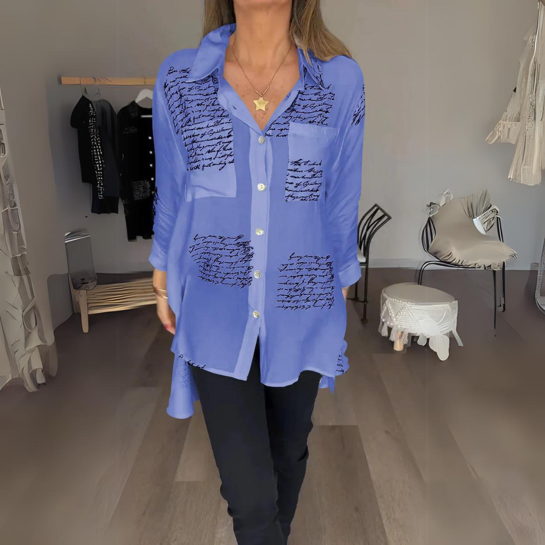Dames blouse van viscose met knopen - elegante print voor casual kantoorlooks