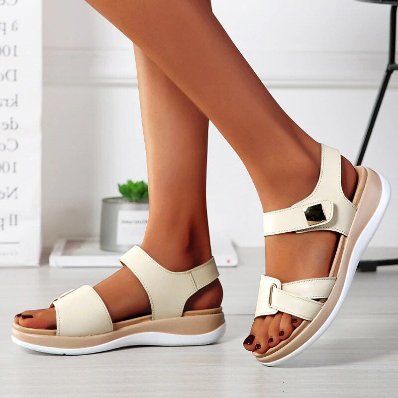 Dames wedge sandalen met verstelbare gesp - zomerfootwear met ondersteunende zool