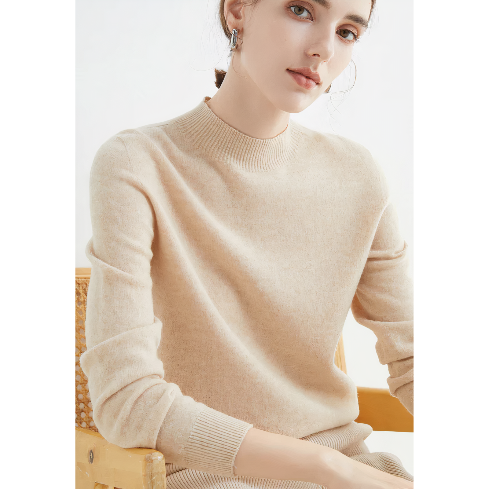 Damestrui luxe cashmere trui met hoge hals voor casual & op kantoor - gezellige en elegante breiwerk voor dagelijks gebruik
