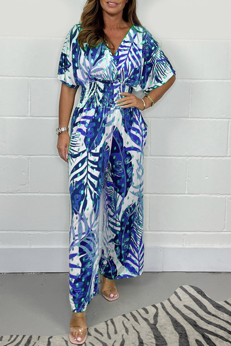 Dames jumpsuit met relaxte fit en bloemenprint - veelzijdige casual outfit voor elke gelegenheid