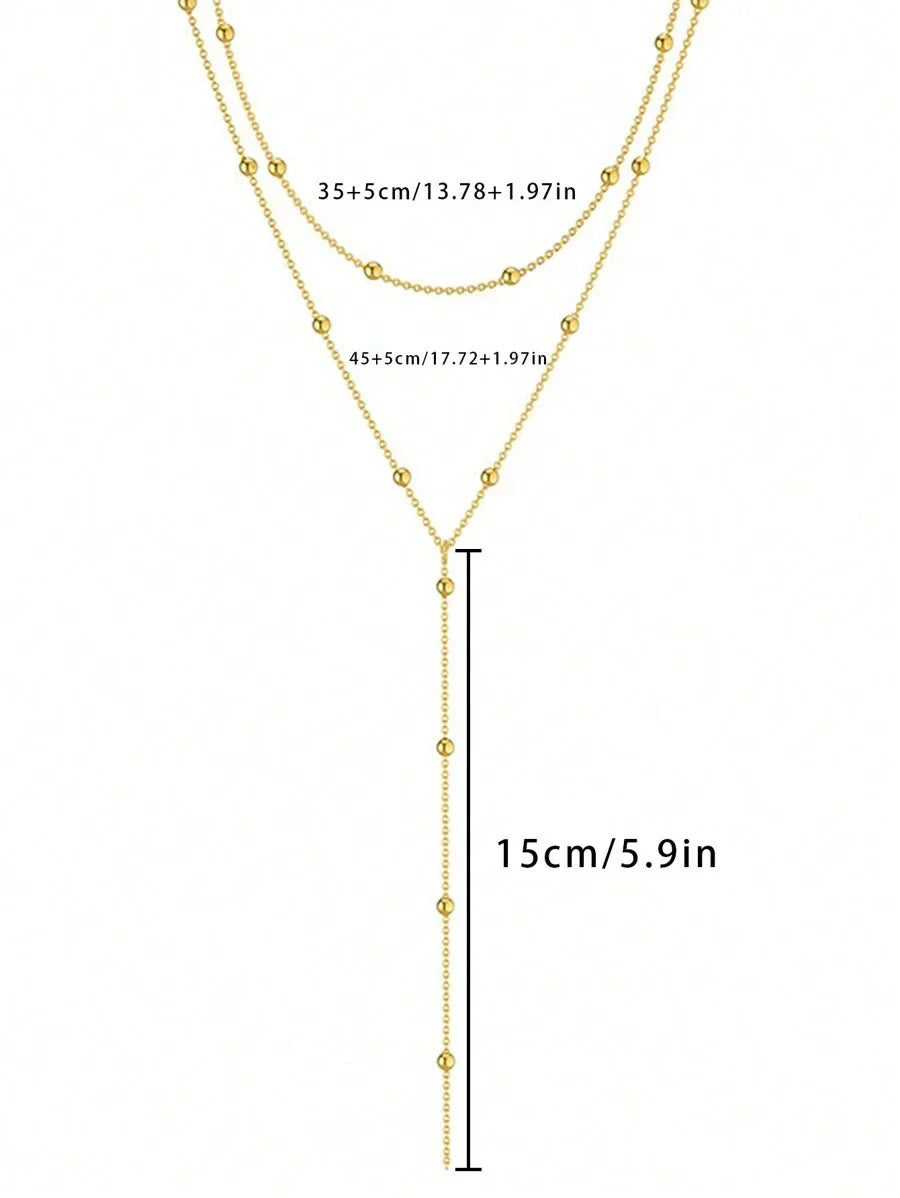 3-delige gelaagde y-halsketting - elegante gouden damesjuwelen
