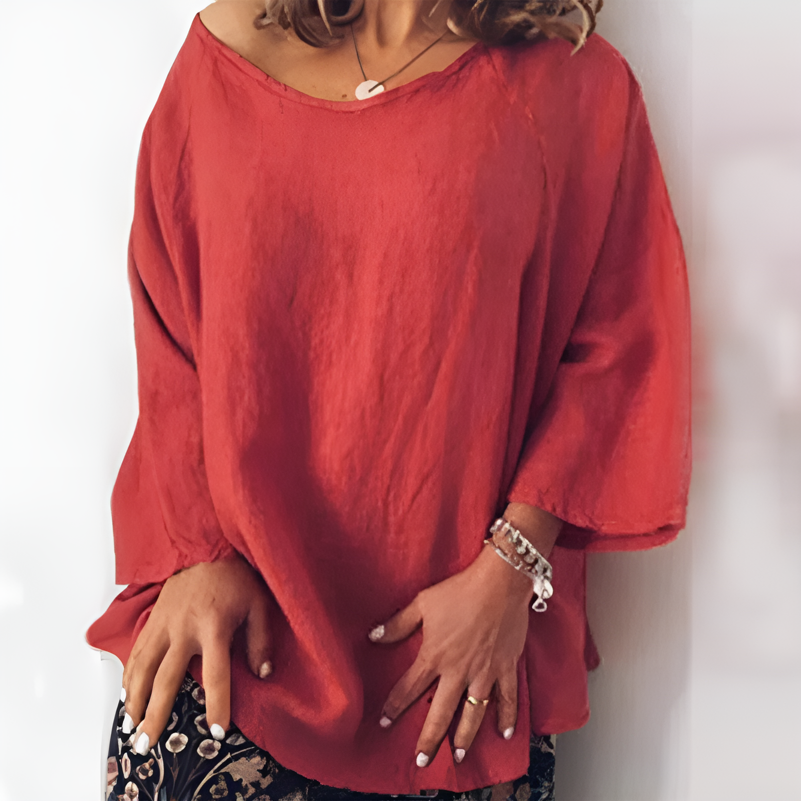 Dames losse blouse met lange mouwen - lichtgewicht en casual voor elke dag