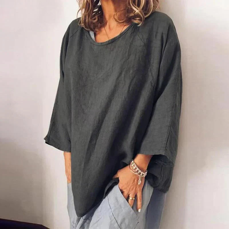 Dames losse blouse met lange mouwen - lichtgewicht en casual voor elke dag