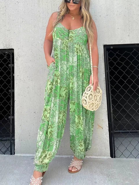 Dames bloemen jumpsuit - lichtgewicht zomerkleding voor ontspannen buitenactiviteiten