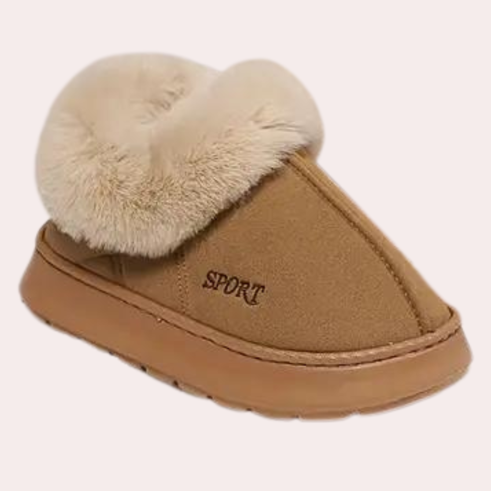Faux leren slippers - gezellige dames binnenschoenen