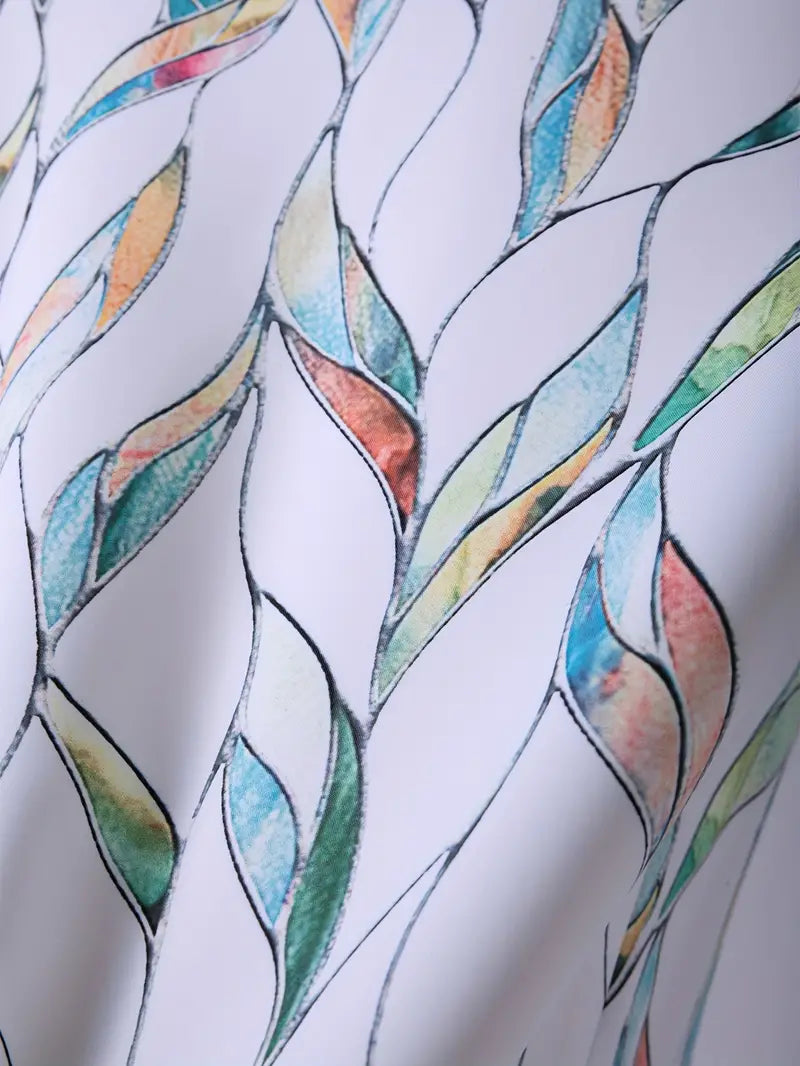 Lichte blouse voor dames met een elegant bladpatroon - stijlvolle lange mouwen voor dagelijks gebruik