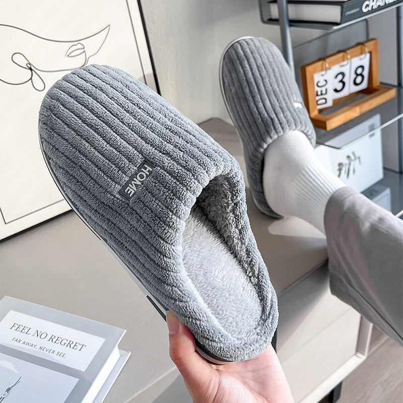 Warme pantoffels - comfortabele ribstof dames huis slippers met zachte voering - Bakkermode.nl