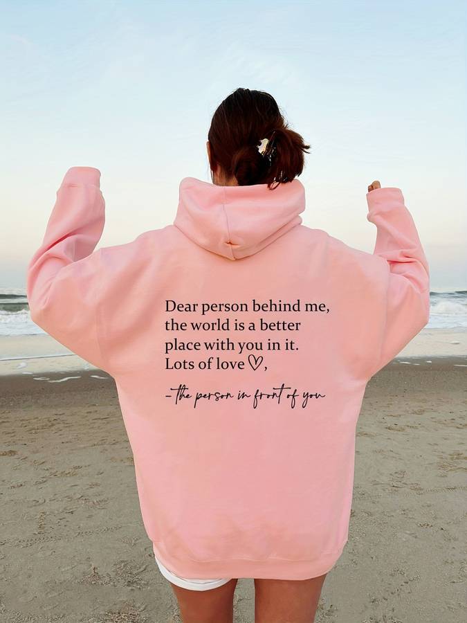 Oversized hoodie met inspirerende quote - casual dames sweatshirt