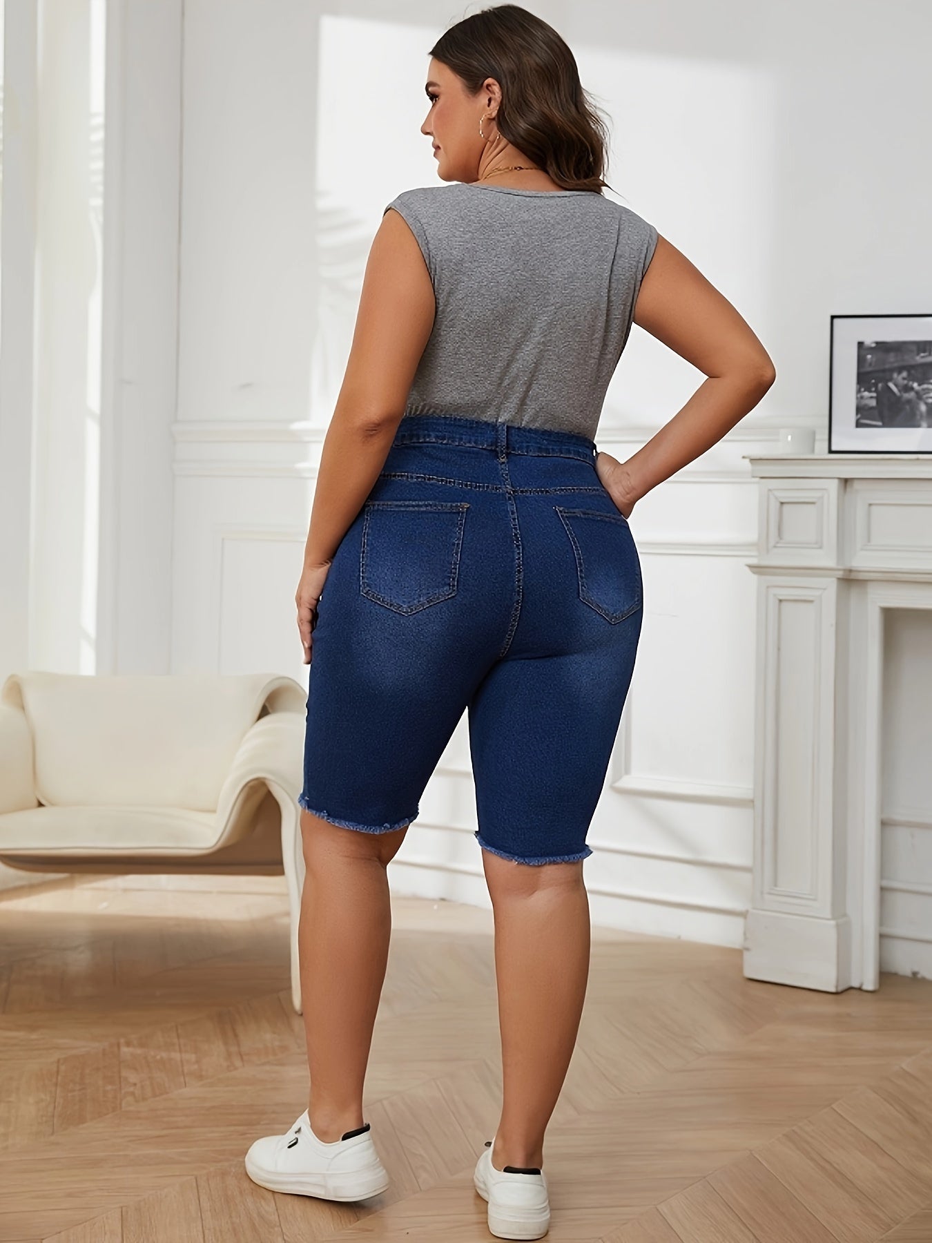 Dames denim shorts met hoge taille - veelzijdige bermuda's voor zomerse uitjes