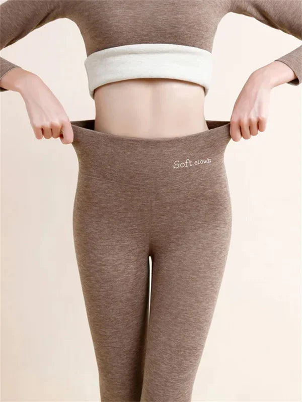 Damesleggings - zachte stretchy fleece-gevoerde broeken