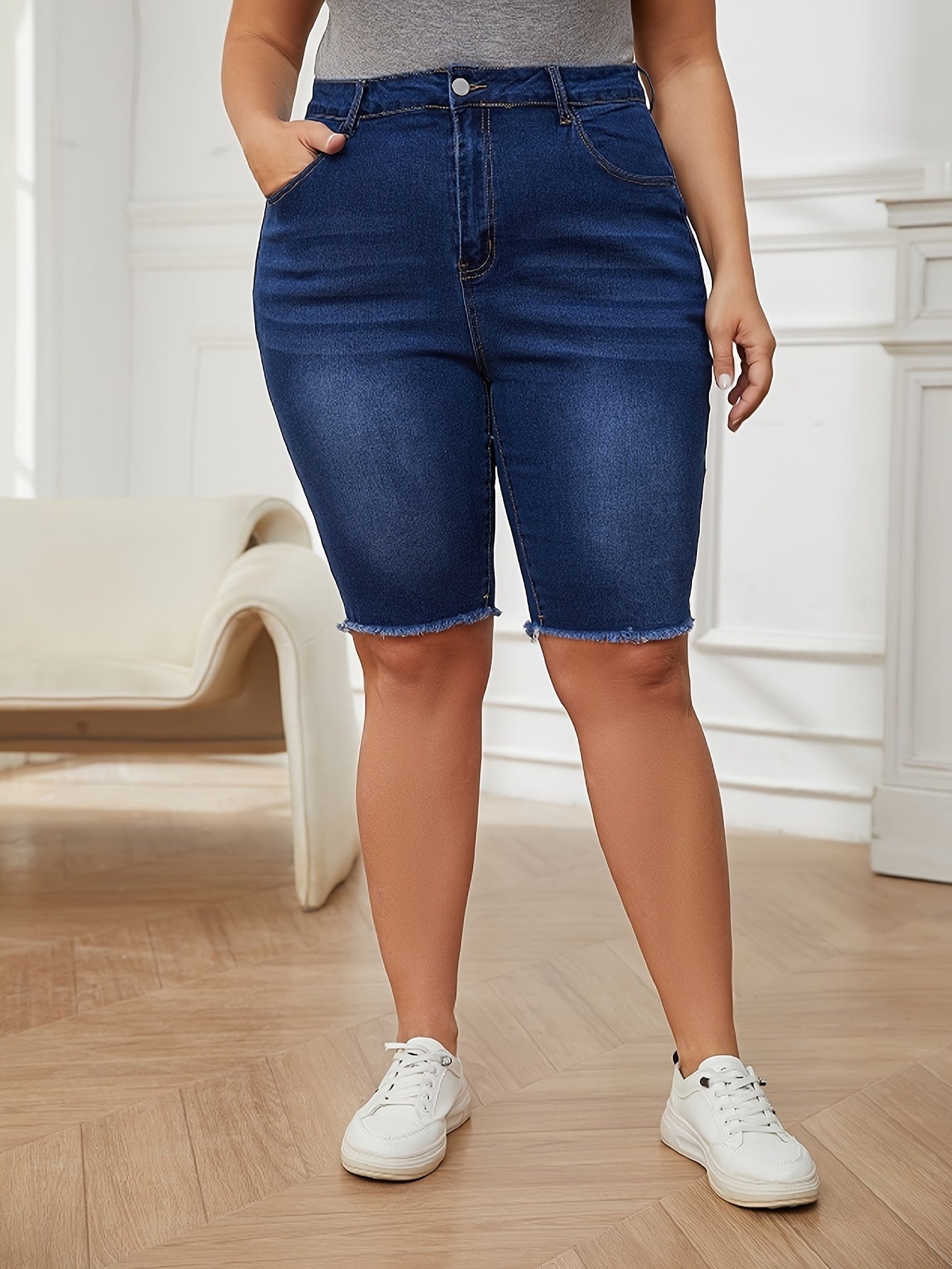 Dames denim shorts met hoge taille - veelzijdige bermuda's voor zomerse uitjes