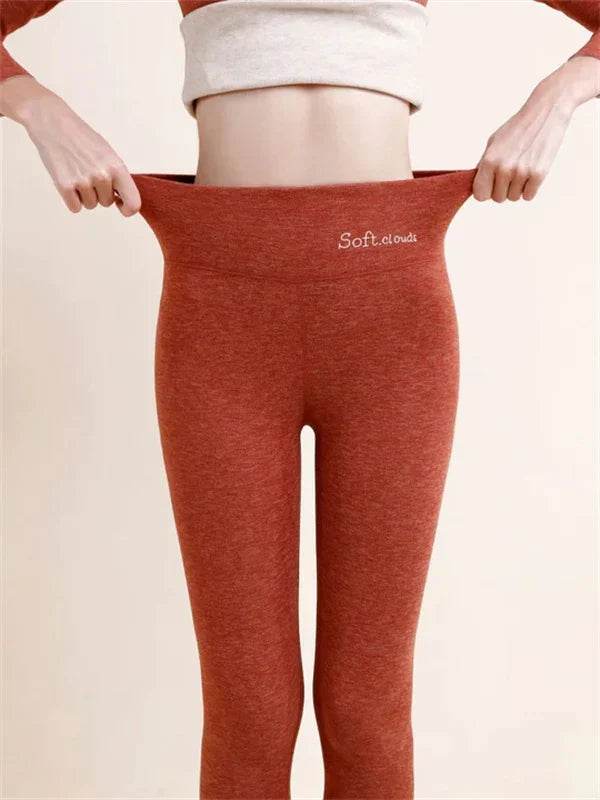 Damesleggings - zachte stretchy fleece-gevoerde broeken