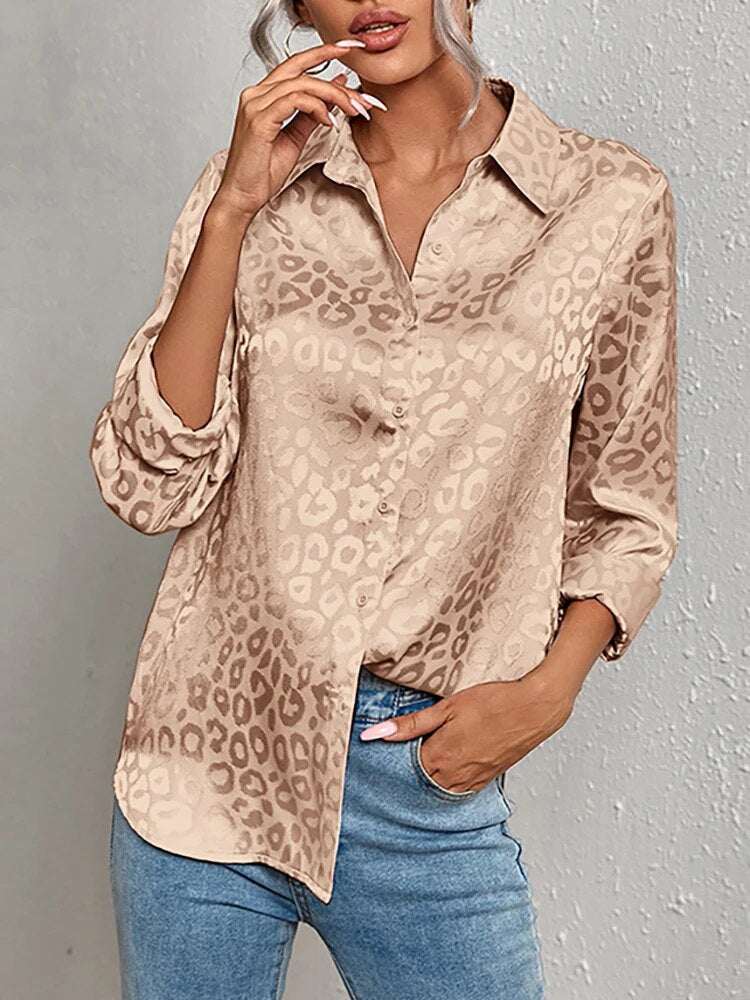 Dames casual shirt lichtgewicht blouse met luipaardprint - stijlvol voor elke dag
