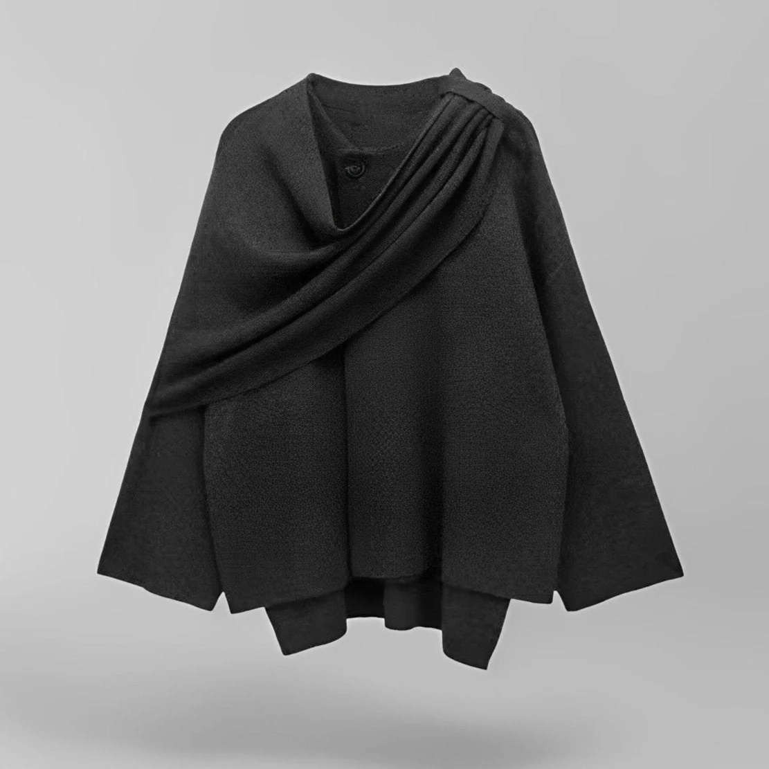 Poncho-stijl cape - elegante gebreide damesbovenkleding