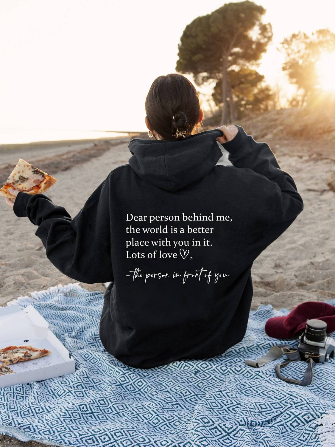 Oversized hoodie met inspirerende quote - casual dames sweatshirt