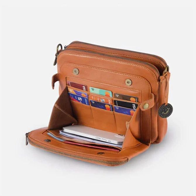 Leren schoudertas - stijlvolle messenger bag voor vrouwen