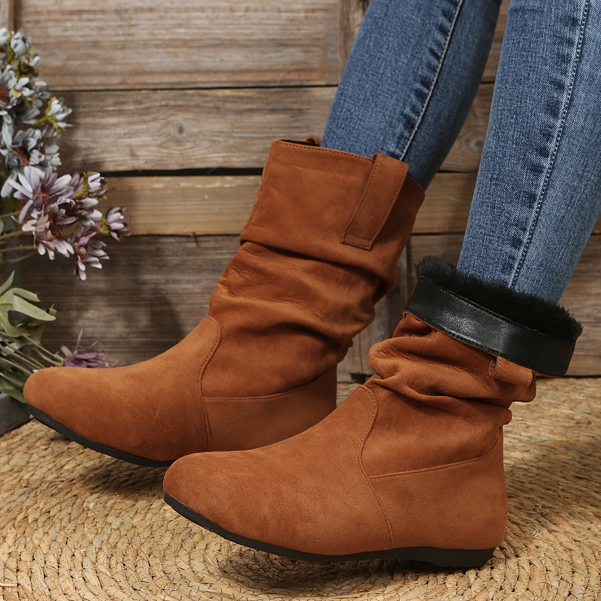 Gezellige enkellaarsjes - stijlvolle dames suède slouchy boots