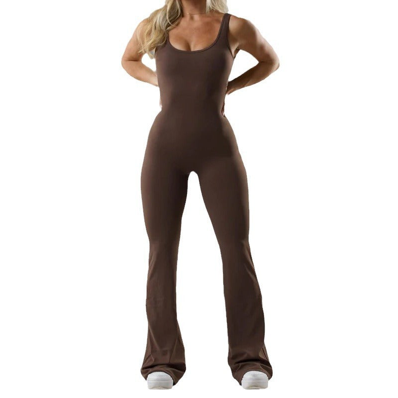Strakke yoga bodysuit - casual naadloos met open details dameskleding - Bakkermode.nl