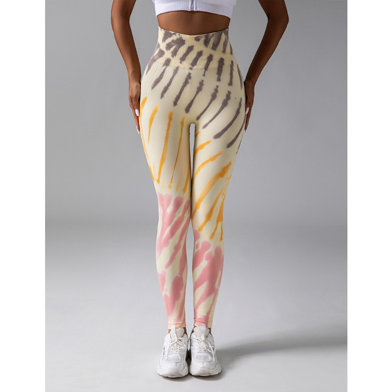 Dames tie-dye leggings - ademende high-waisted sportbroeken