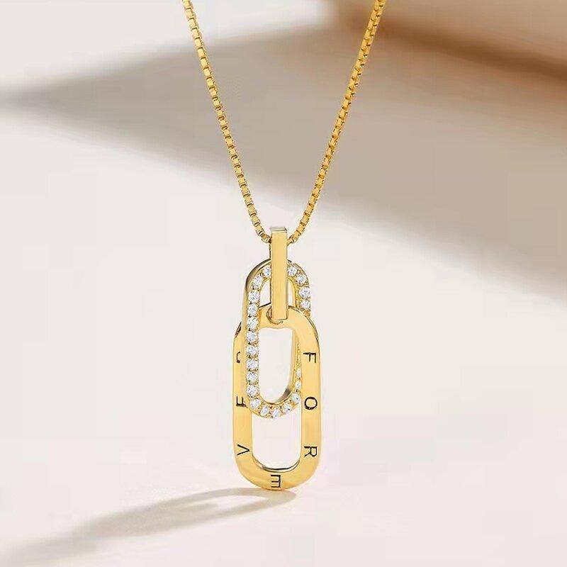 Gouden ketting met verstrengelde schakels - elegante dames sieraden - Bakkermode.nl