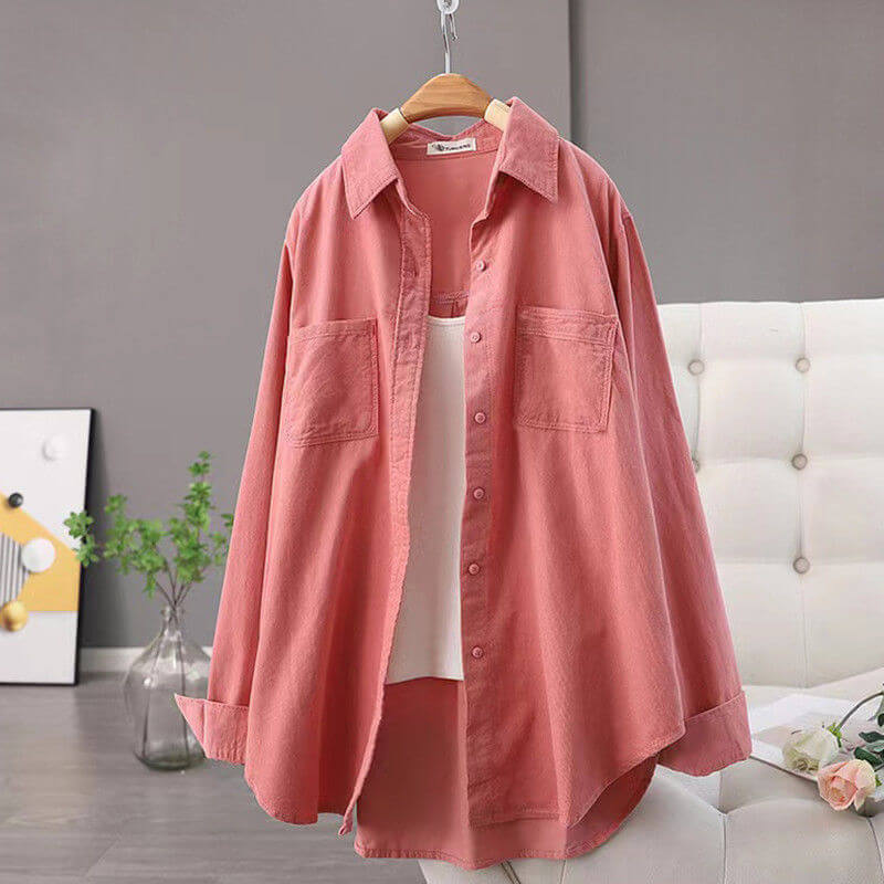 Dames oversized shirt - relaxte fit met lange mouwen