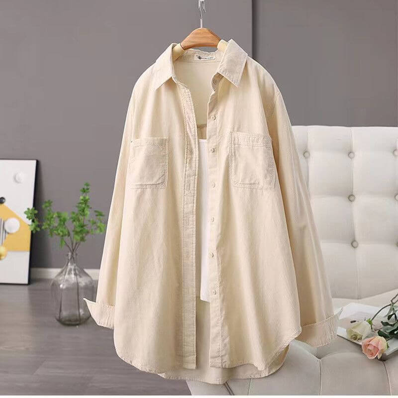 Dames oversized shirt - relaxte fit met lange mouwen