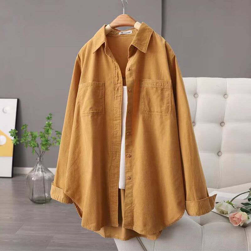 Dames oversized shirt - relaxte fit met lange mouwen