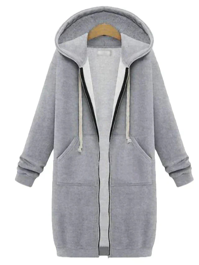 Dames lange hoodie cardigan - trendy casual wear
