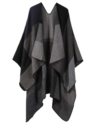 Poncho - stijlvolle oversized kleurblok poncho voor dames