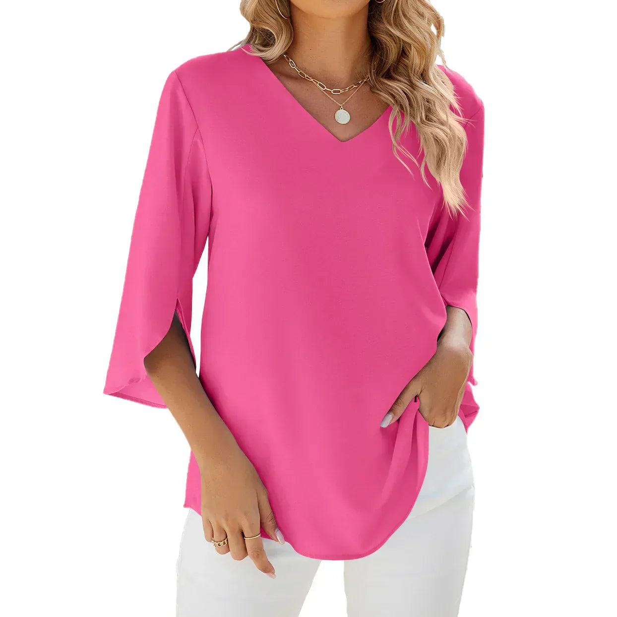 Dames v-hals blouse - casual chique top voor elke dag