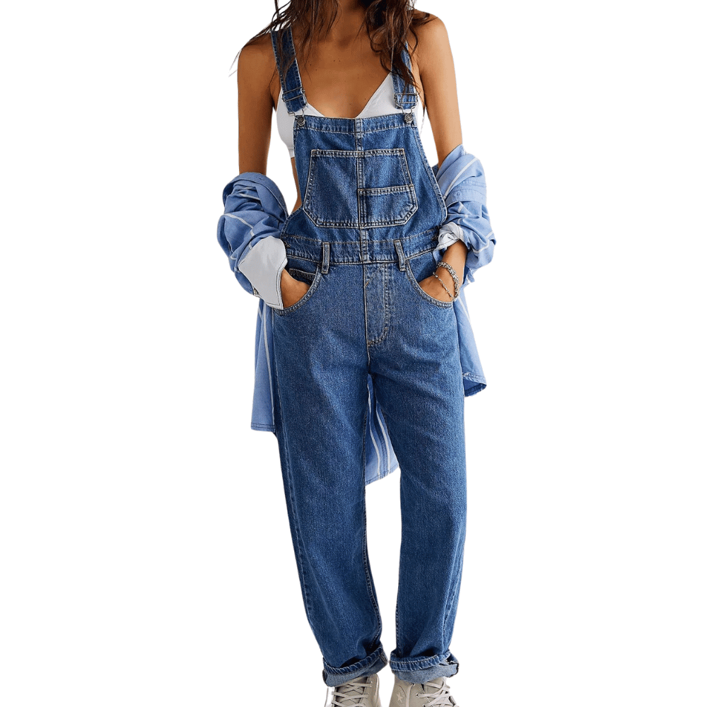 Dames denim dungarees casual overalls - ontspannen fit, veelzijdige stijl voor uitjes